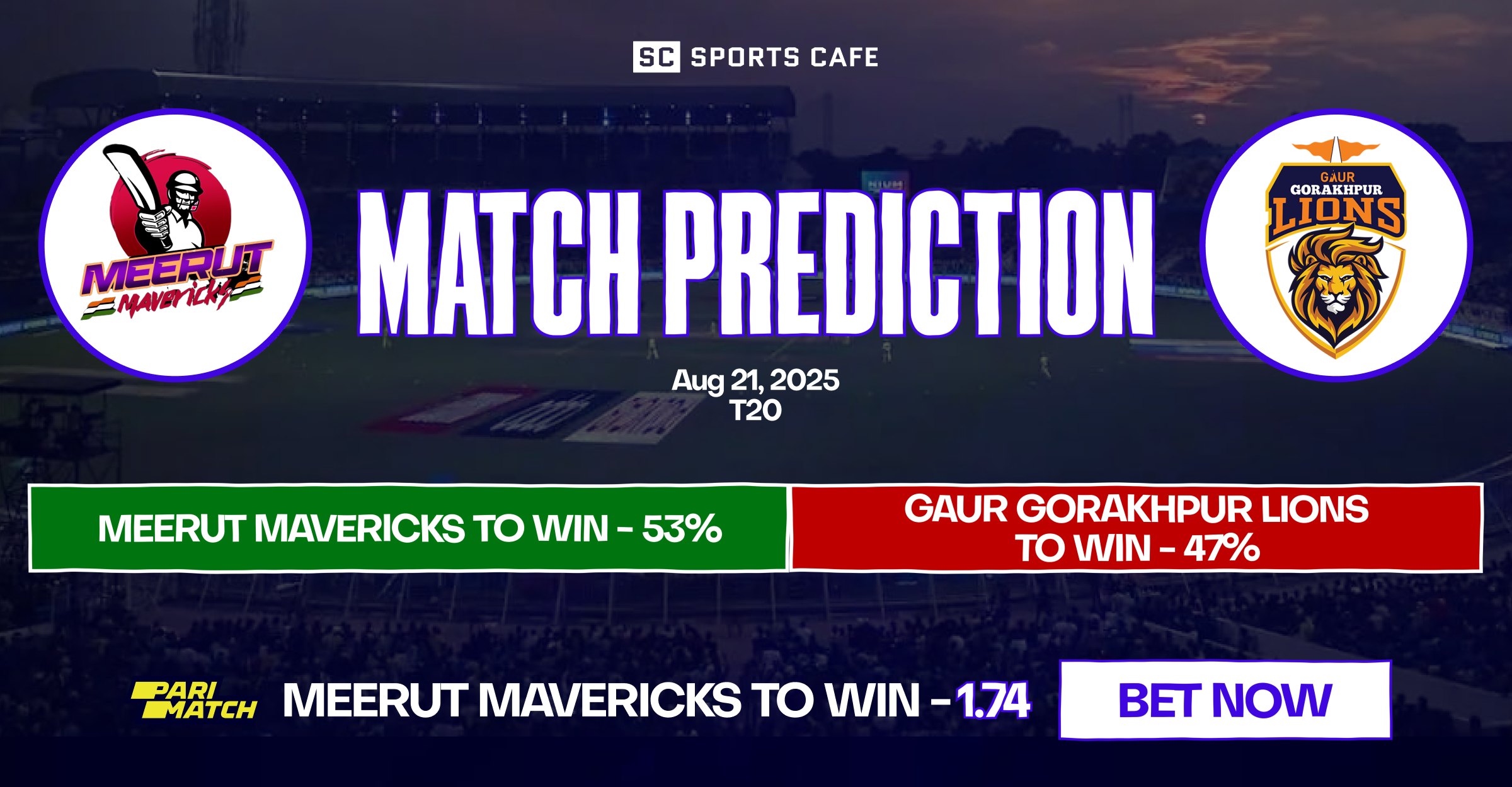 Meerut Mavericks vs Gaur Gorakhpur Lions